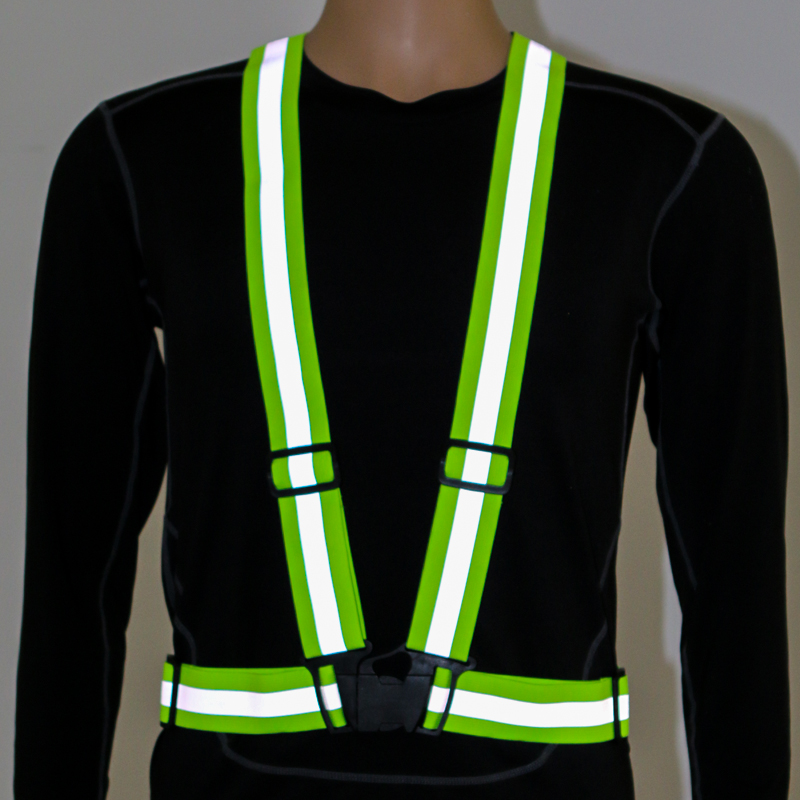 雅蕊反光背带背心夜间骑行跑步反光衣可调节弹力反光背心反光背带马甲