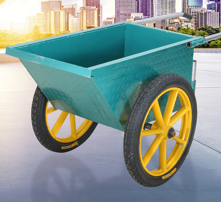 工地砂浆运输车建筑翻斗车农用养殖拉粪架子车双轮拉砖手推搬运车