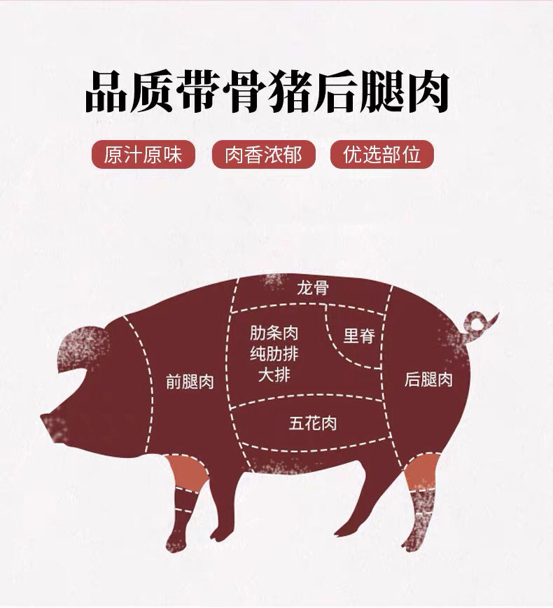 猪肉新鲜后腿猪肉农户散养土猪肉批发生鲜猪腿肉丽鲜玫带骨去皮后腿肉