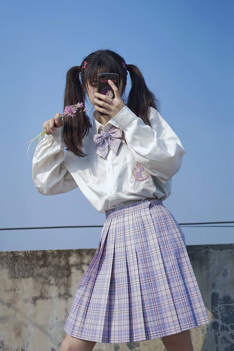 梗豆物语原创jk制服百褶裙独角兽毛料软萌学院风少女格裙a款独角兽