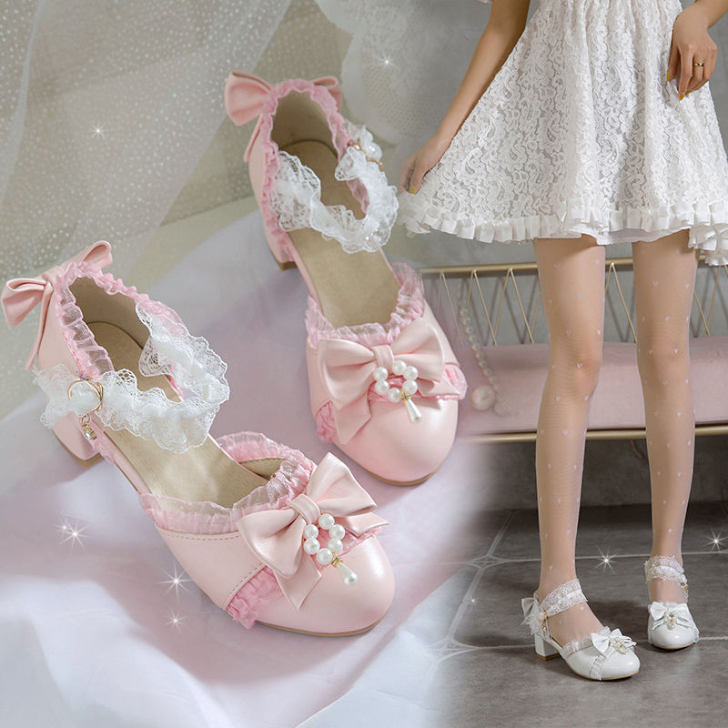 燕珺 儿童高跟鞋洛丽塔粗跟lo中跟甜美儿童萝莉lolita鞋子学生表演