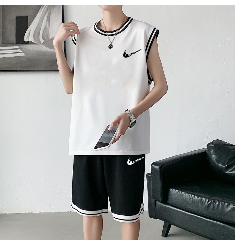 nike耐克男生背心短裤套装夏季休闲运动套装潮牌ins学生篮球服一套a