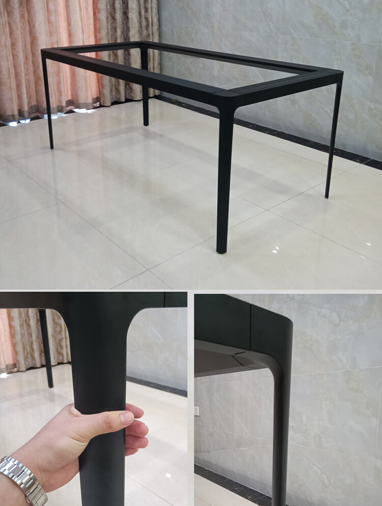 惢琪 桌腿支架意式岩板餐桌脚小户型桌腿实心铝合金脚圆角大理石餐台
