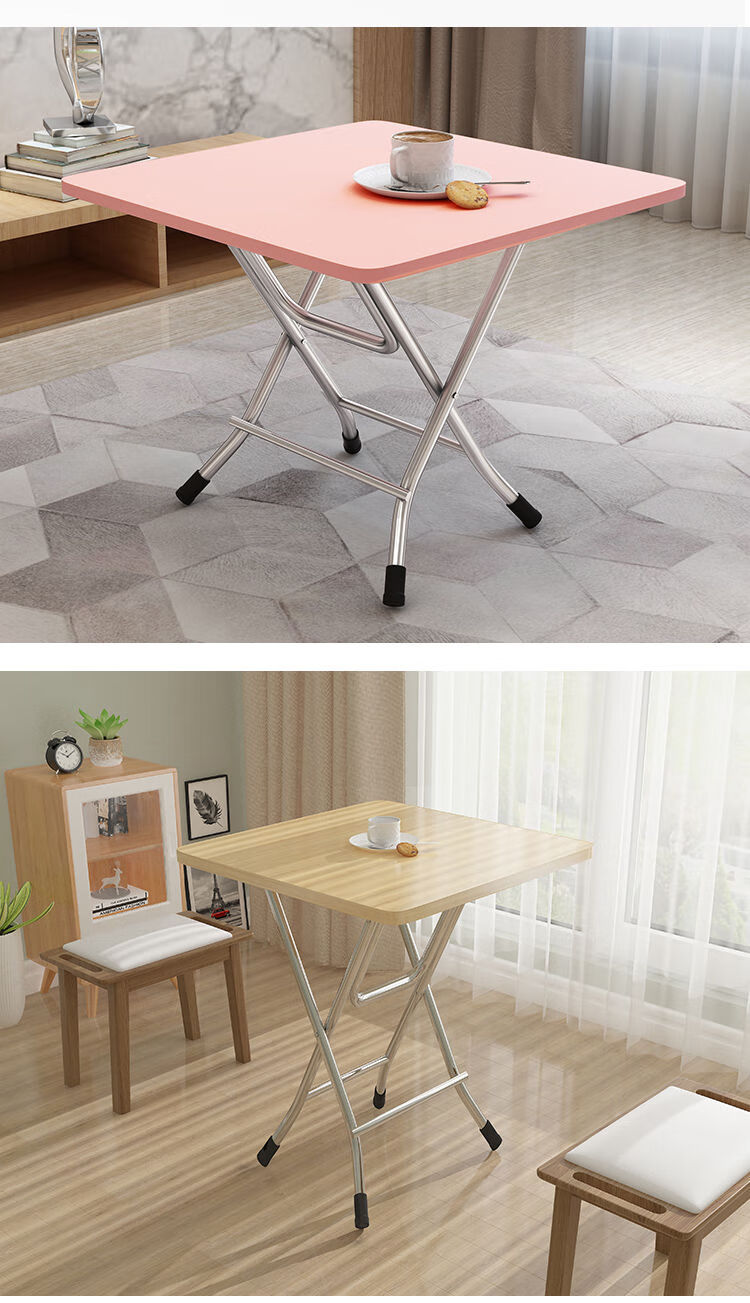 小桌子折叠餐桌家用小桌子吃饭桌餐桌桌子宿舍卧室吃饭加固站立腿胡桃