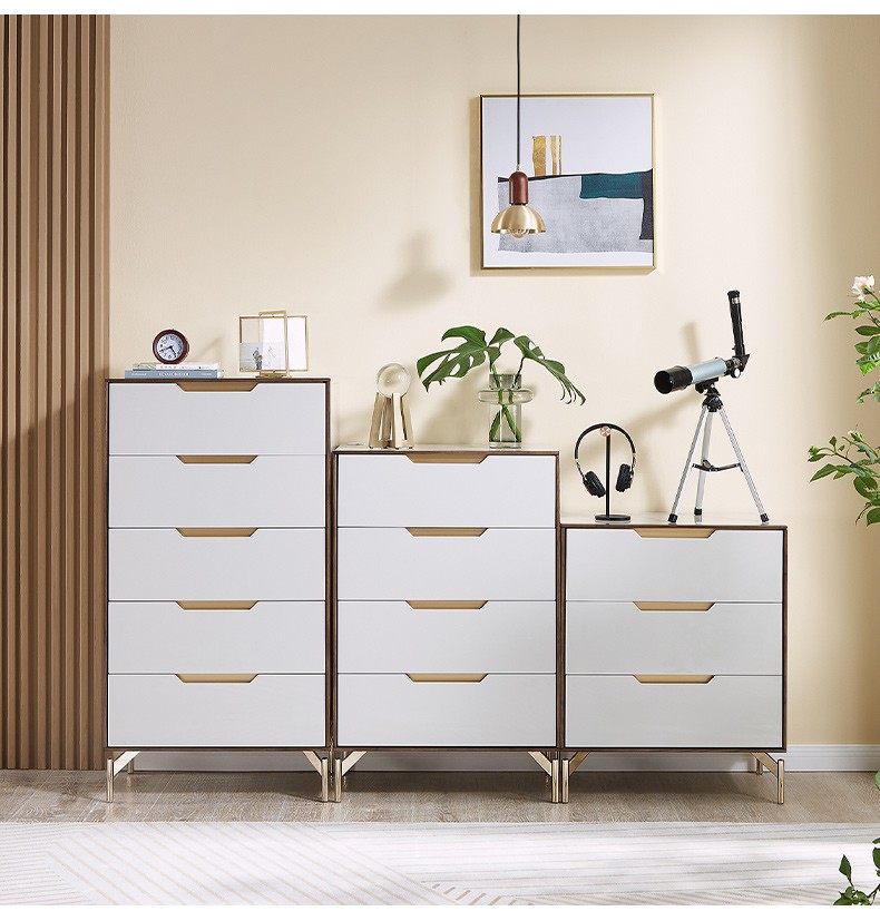 全友家居斗柜现代轻奢水曲柳实木边框大容量多层抽屉式客厅储物柜内嵌