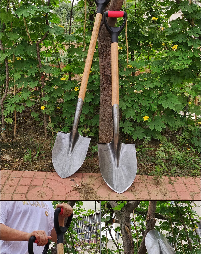 铁锹农用铲子家用种菜户外挖土挖坑铁铲神器锰钢种花植树园艺工具c26