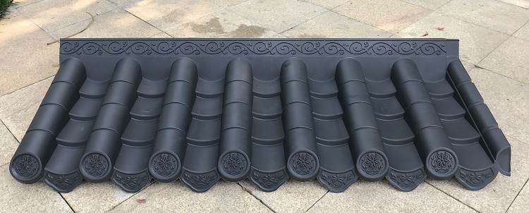 围墙瓦双面墙头瓦仿古树脂瓦片马头墙压顶瓦院墙帽一体屋檐塑料瓦