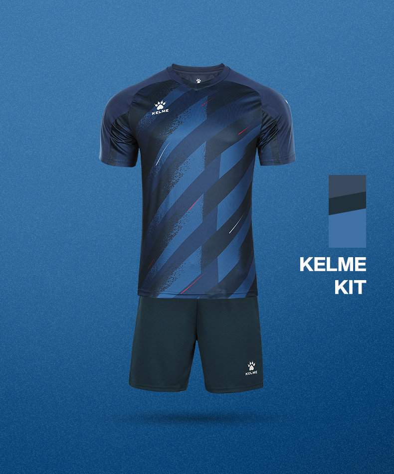 kelme/卡尔美21新款足球服套装运动斜纹球衣可印制青少年比赛训练球服