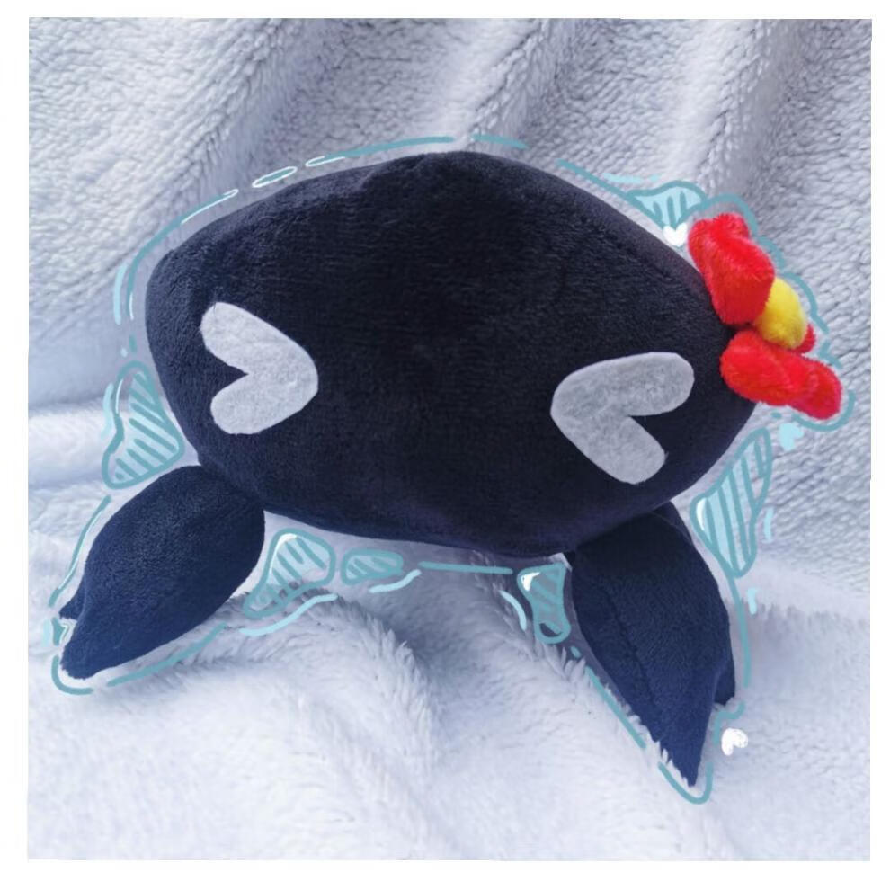 光遇周边 光遇周边螃蟹玩偶diy自制发声玩偶抱枕毛绒玩具cos道具 黑色