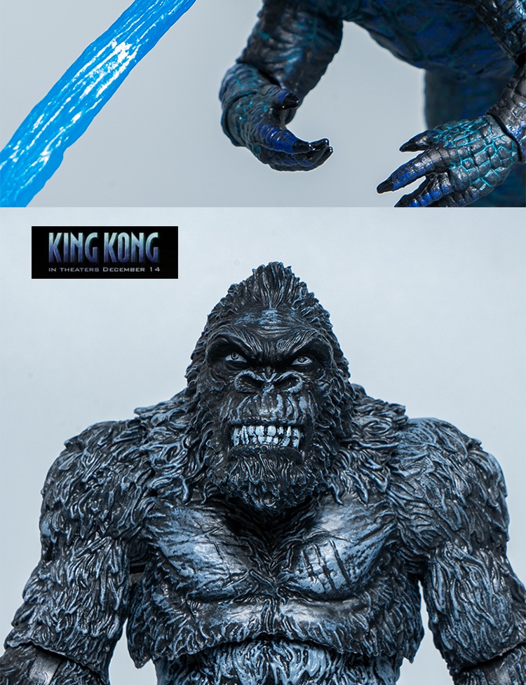 金刚玩具大猩猩 哥斯拉大战金刚shm电影怪兽狼2三头龙基多恐龙械模型