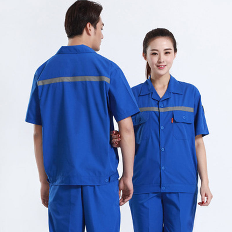 日立电梯工作服短袖定制三菱西奥安装维修售后工装劳保服印字 灰加