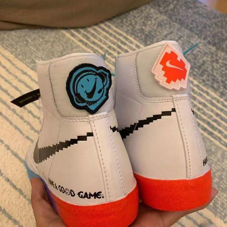 nike耐克开拓者电玩像素鞋正版blazer夜光彩虹男女鞋拆线解构高帮加