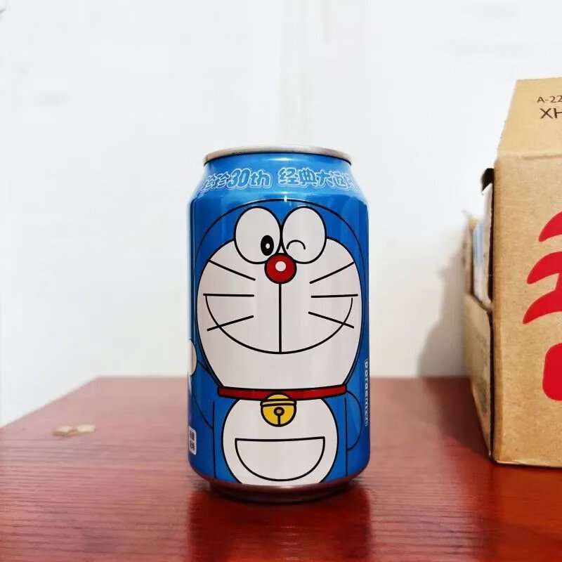 珍珍荔枝味汽水330ml易拉罐哆啦a梦30周年限量版碳酸饮料怀旧汽水 12