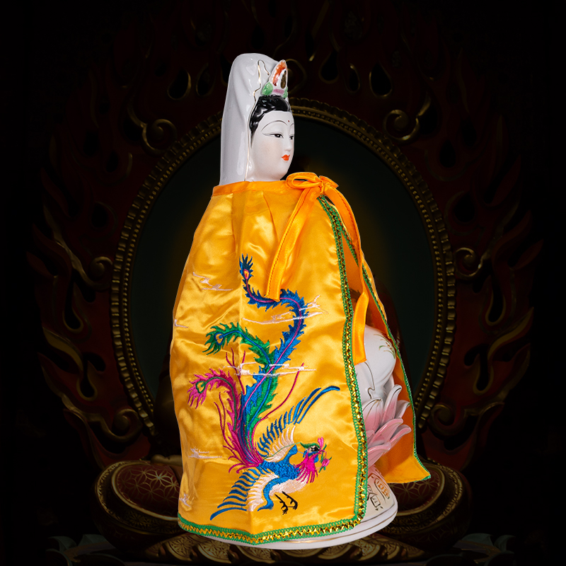 观音菩萨衣服神明披风佛像佛袍佛像佛袍斗篷小款莲花刺绣花佛堂家用轻