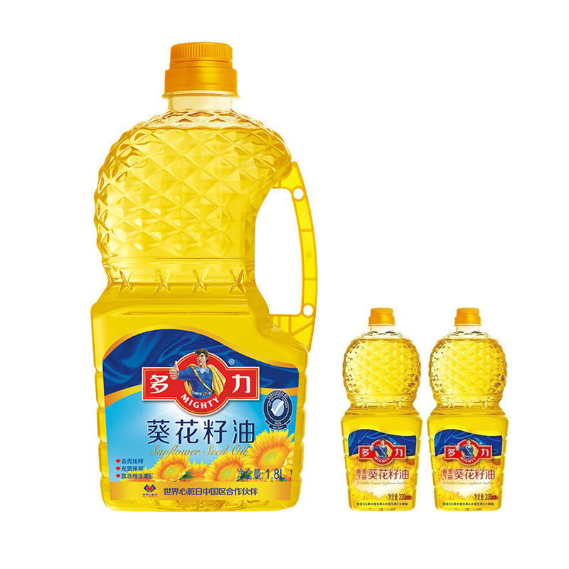 多力 葵花籽油 1.8l 238ml*2瓶 压榨食用油小包装油 葵花籽油1.