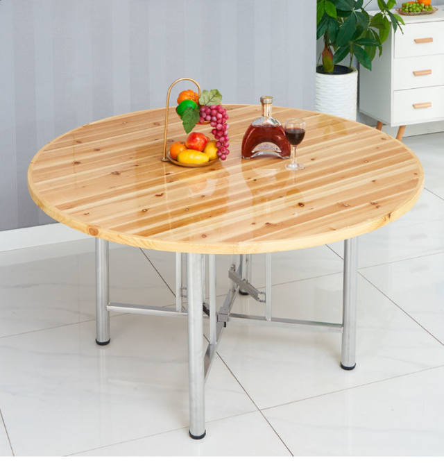 小米阳光 加厚大圆桌面家用实木15人台面转盘简易餐桌圆桌面饭桌子