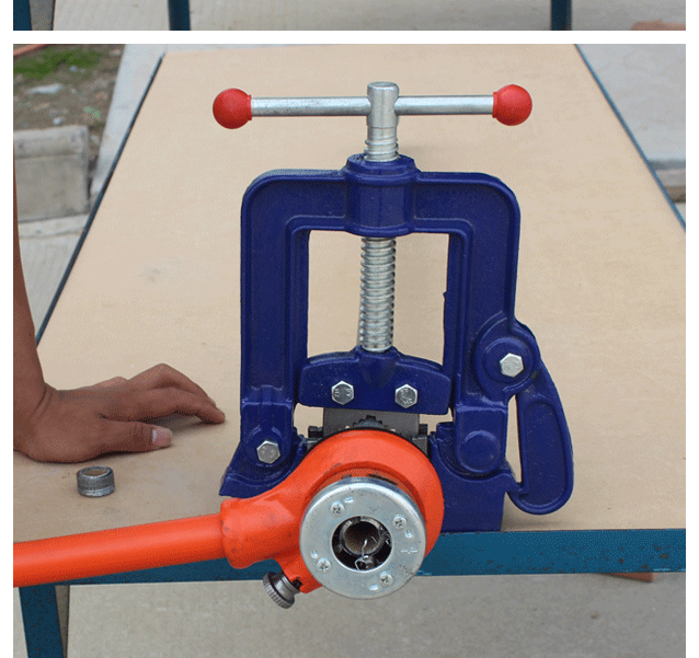 手动套丝机板牙套轻型管子绞板开牙机手持式板牙4分6分1寸2寸三脚架台