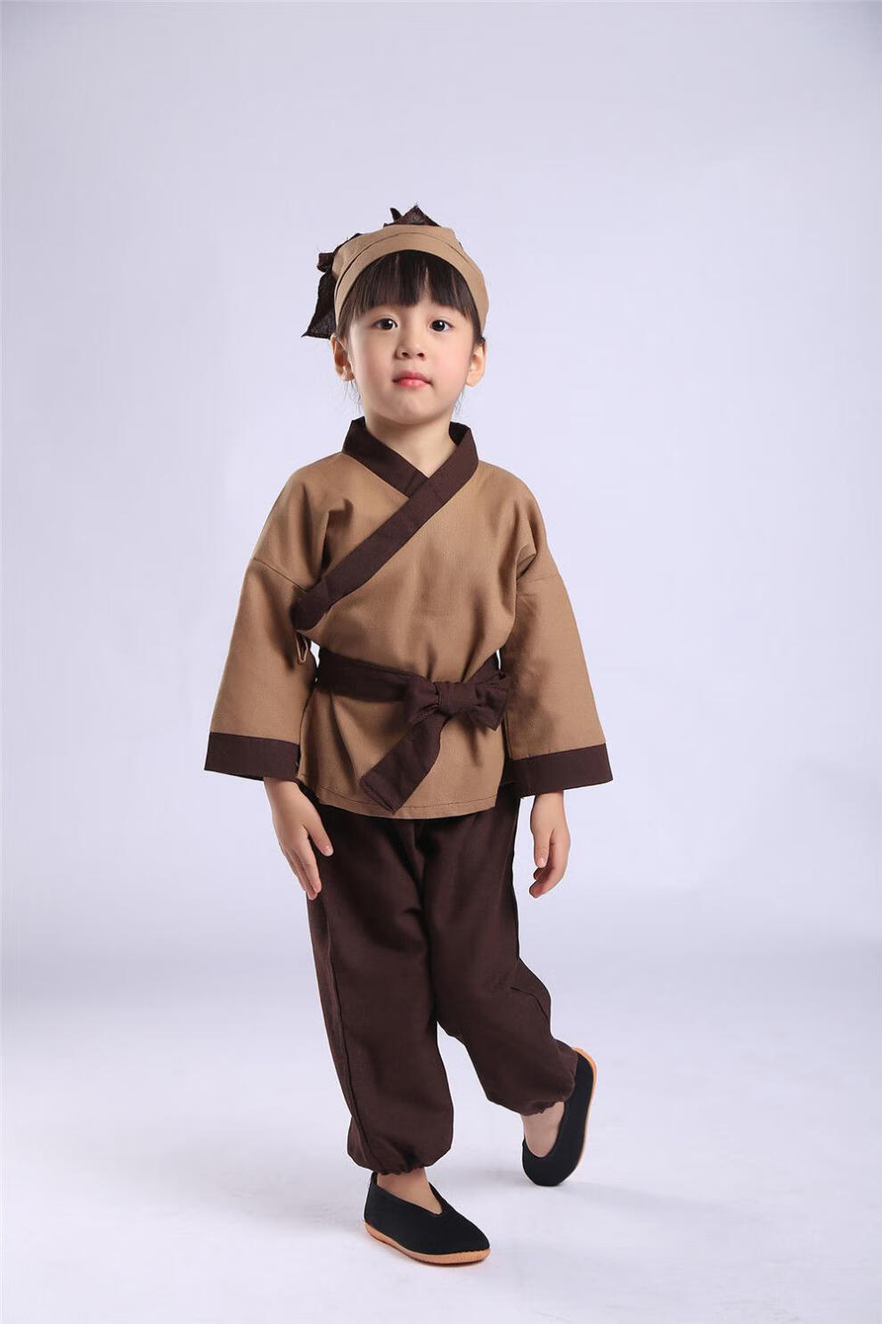 童装小和尚衣服儿童古装女童童和尚服宝宝书童国学汉服男童锄禾服装