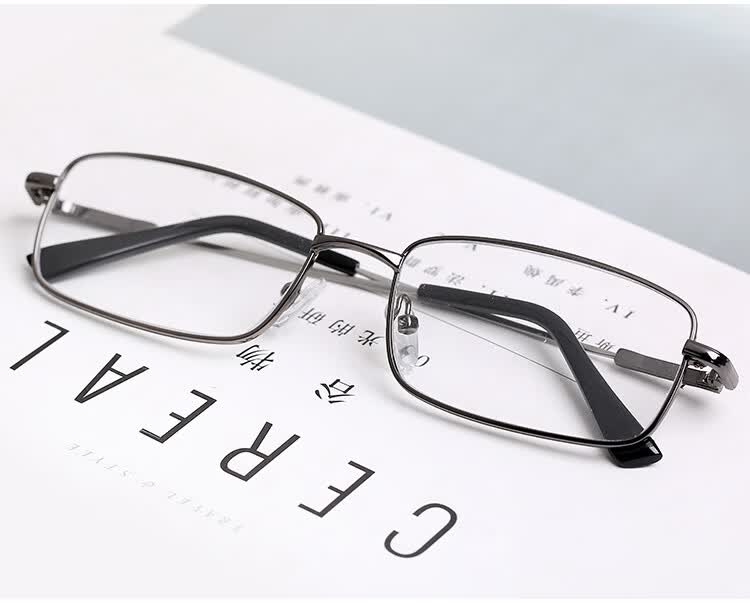 天然水晶老花镜男女高清养眼舒适超轻中老年水晶石头眼镜金色250度