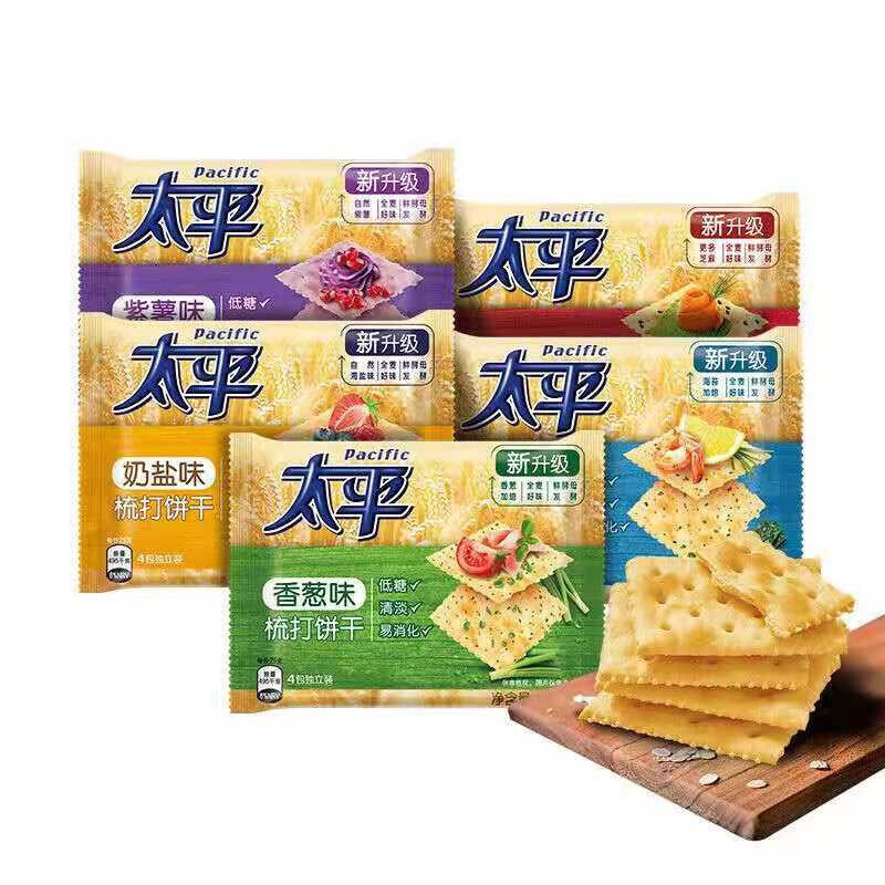 太平小轻脆太平梳打小轻脆发酵苏打饼干混合蔬菜味炭烧山核桃味香葱