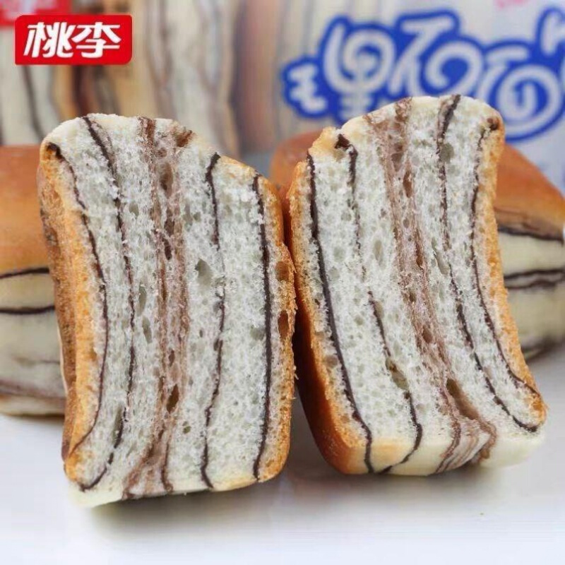 桃李理石面包大理石巧克力夹心面包营养早餐休闲小零食袋装尝鲜装2袋