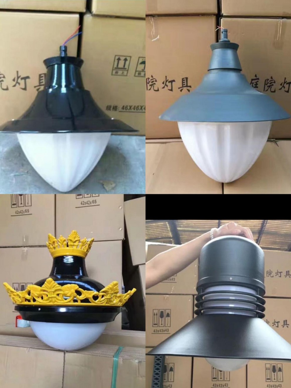 双头欧式庭院灯吊灯罩户外3米小区路灯防水草坪高杆景观路灯灯罩可定