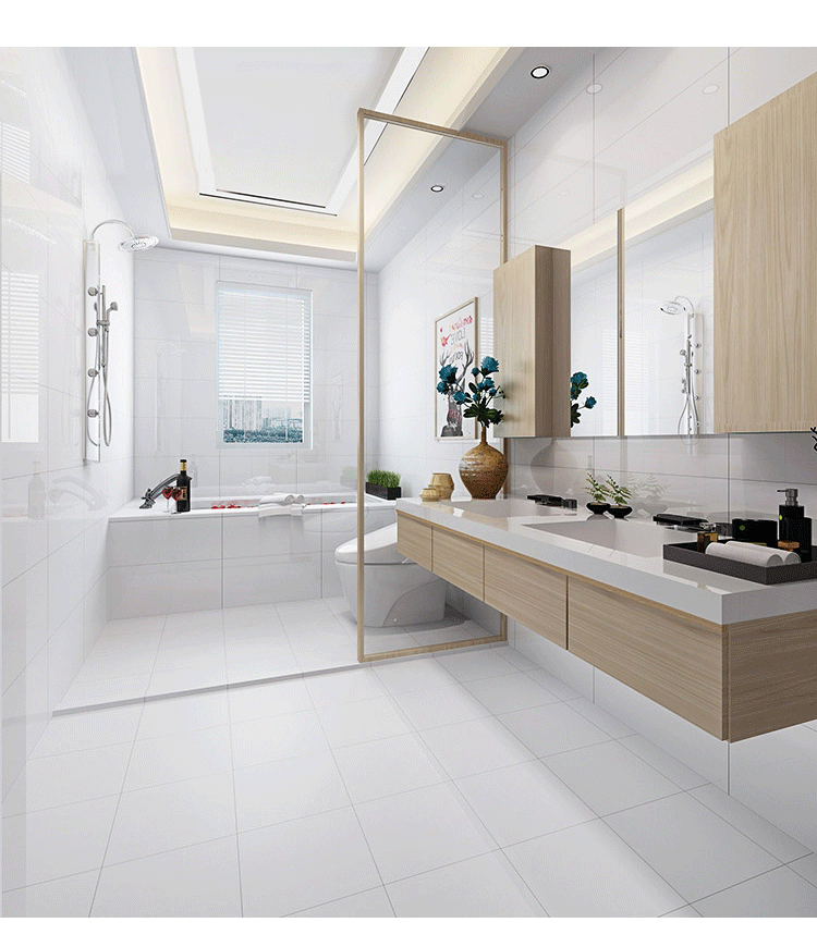 北欧风纯白墙砖300x600卫生间厨房瓷砖客厅400x800瓷片釉面砖地砖