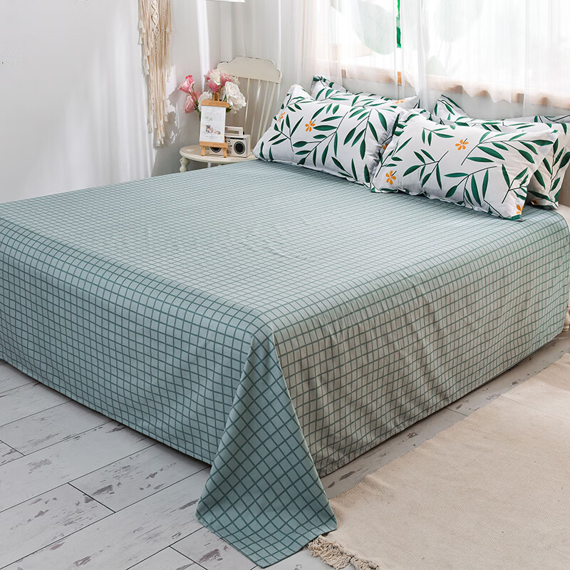 矢向家纺特价新款亲肤芦荟棉床单床盖床垫少女双人ins北欧学生宿舍
