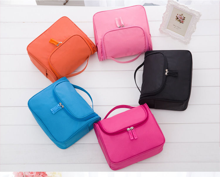 洗漱包韩国款男女士通用洗漱包干湿分离化妆包旅游收纳防水洗漱包黑色