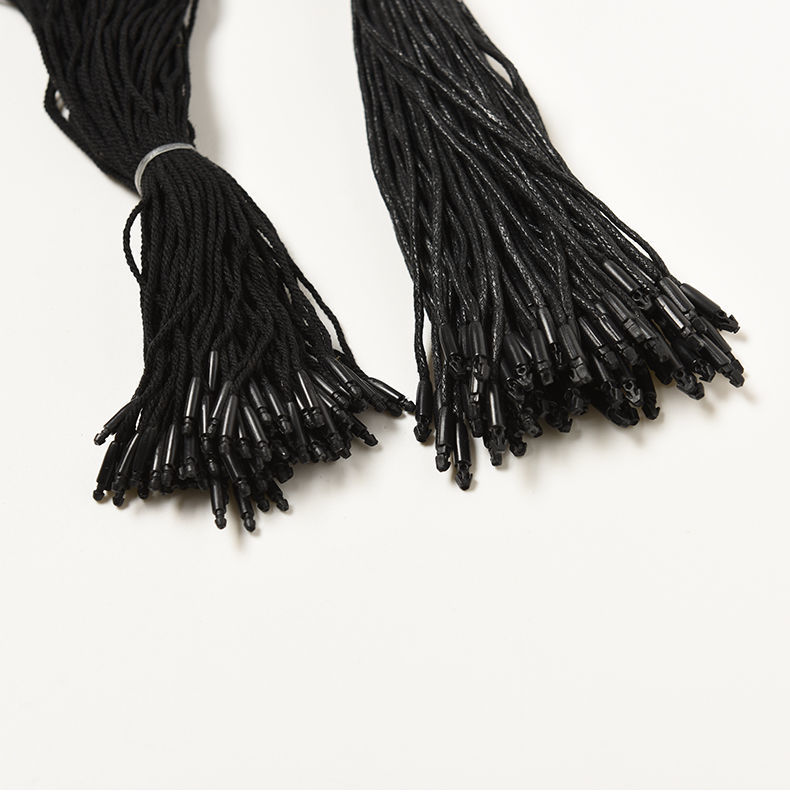 【精选】吊牌吊绳服装吊牌绳加粗棉蜡线头吊粒订做现货黑色手穿绳旭泽