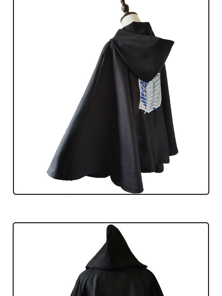新品 进击的巨人调查兵团自由之翼兵长披风斗篷cosplay动漫 巨人绿色