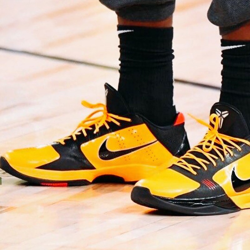 nike耐克zoomkobe5zk5科比5代湖人李小龙黑黄黑白实战男子运动篮球鞋