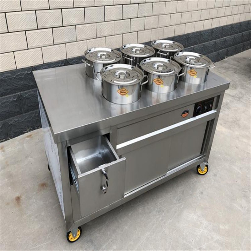 早餐车 商用不锈钢保温粥车早餐车摆摊移动餐车小吃车保温粥台卖粥车