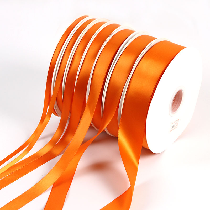 6-4cm橙丝带彩带橘色细绸带万圣节橙色主题布置 宽0.6cm*长90米