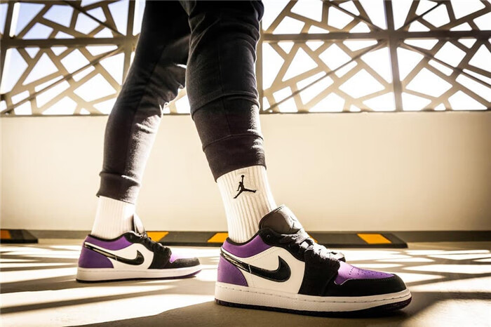 乔1air jordan 1 aj1 low 黑紫脚趾低帮 男女篮球鞋 553558 12 553560