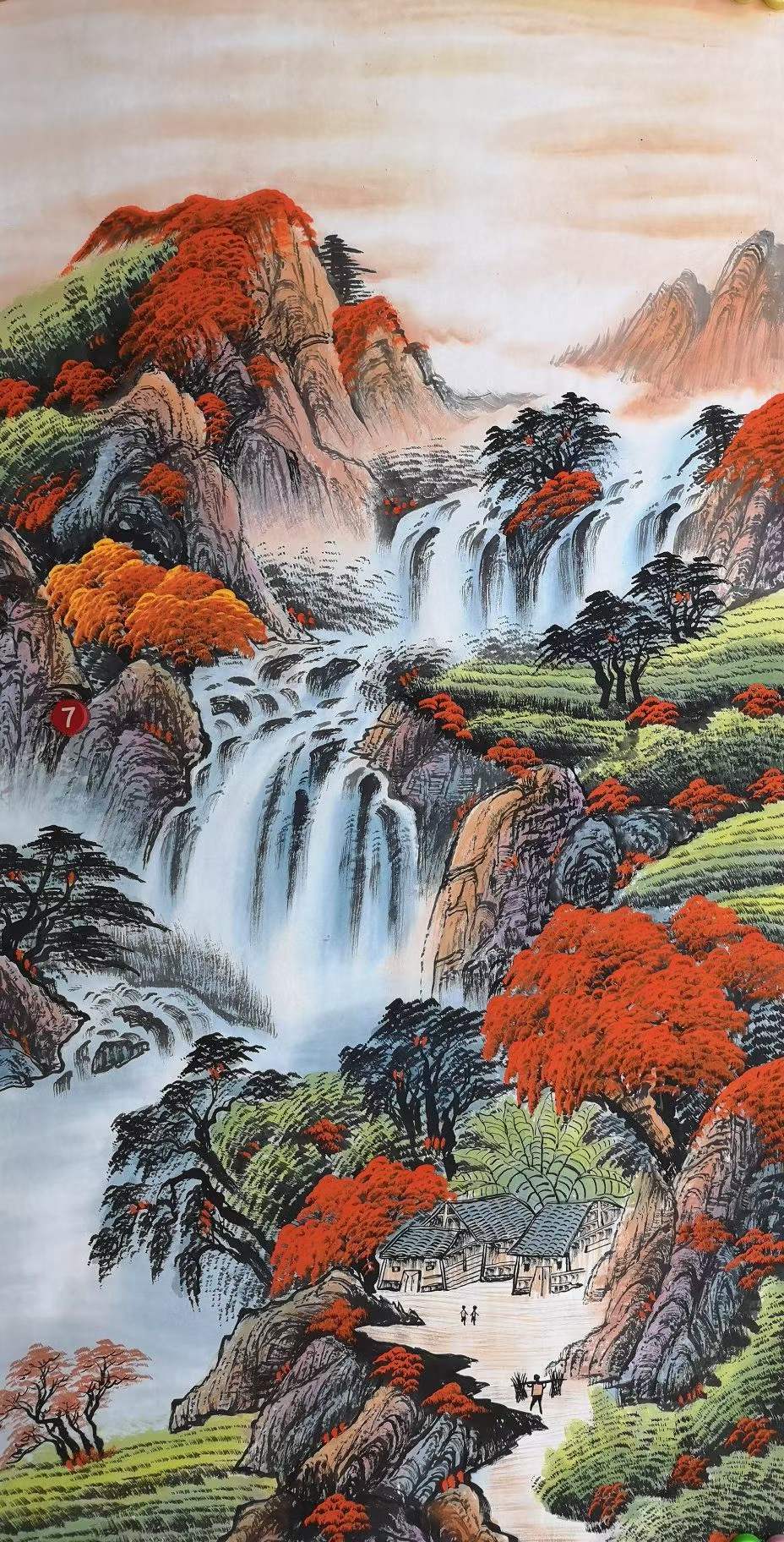 纯手绘国画山水画鸿运当头玄关走廊挂画字画鸿运千秋画芯宣纸材质 5