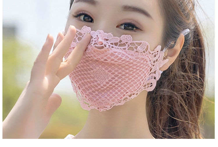 乔与乔伊蕾丝口罩防晒口罩女夏季户外开车骑行可清洗透气时尚蕾丝面罩