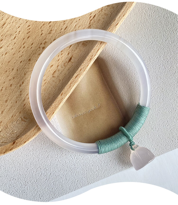 叮当手镯小仙女汉服女天然玉髓镯子手工缠线如意莲蓬手镯古风细条玉镯