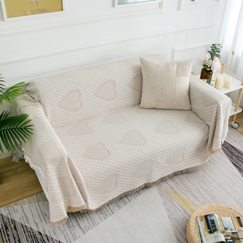 沙发罩布北欧简约北欧沙发巾全包单双人沙发套罩布针织粗布线毯简约