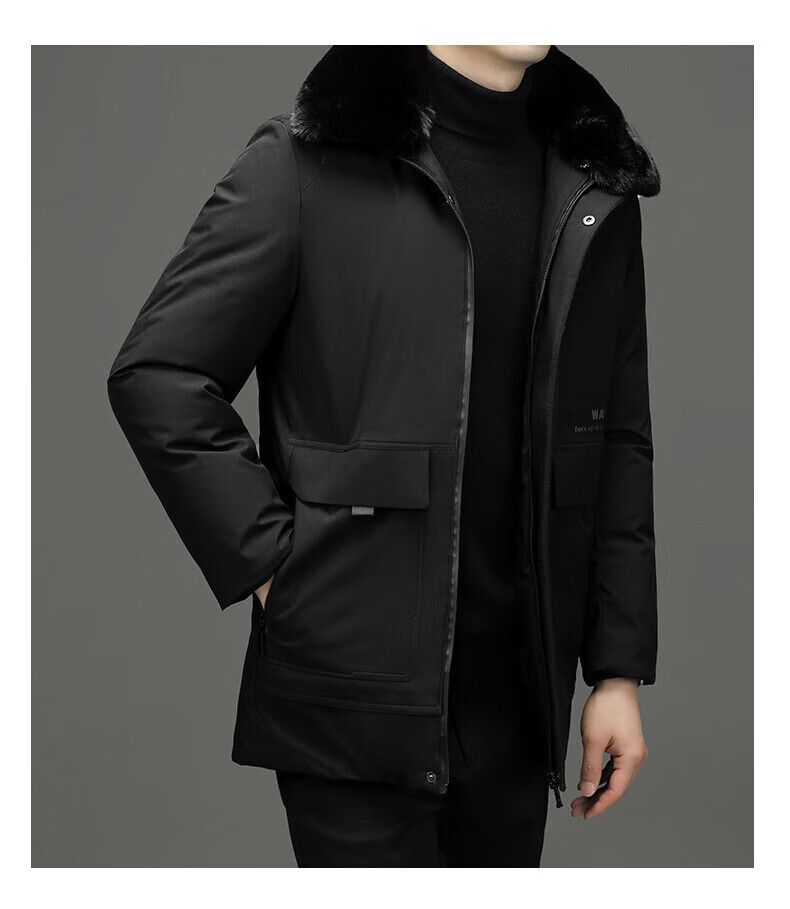 罗蒙中老年人棉衣男加绒加厚中年棉服秋冬季棉袄冬装时尚休闲外套男