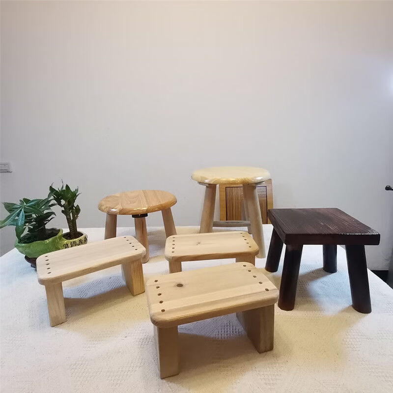墨申 墨申 木橙子 实木櫈子木头凳子 简约家用原木小板凳杉木矮凳实木