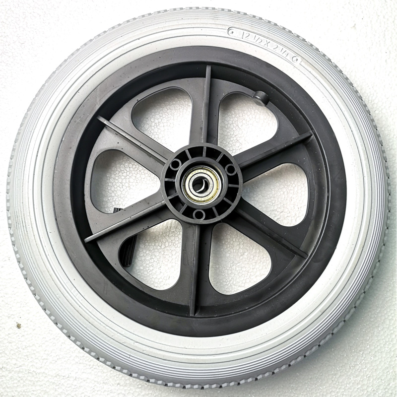 凯洋原装配件轮椅大轮总成12寸16寸20寸24寸高弹耐磨防滑pu实心胎