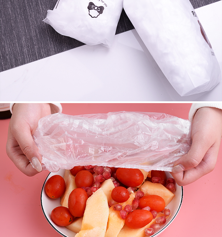 小米浴帽式保鲜膜家用食品级保鲜罩膜剩饭剩菜松紧口浴帽式保鲜袋一次