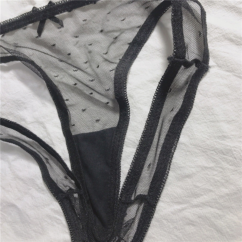 妙欲琳丁字裤女低腰无痕薄透气辣妹t字裤薄t裤女免脱蜜桃臀低腰波点