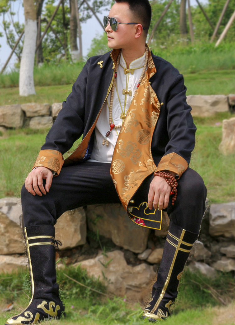 藏族服装男新款藏式外套藏装西藏民族风休闲藏袍式藏服舞台演出服