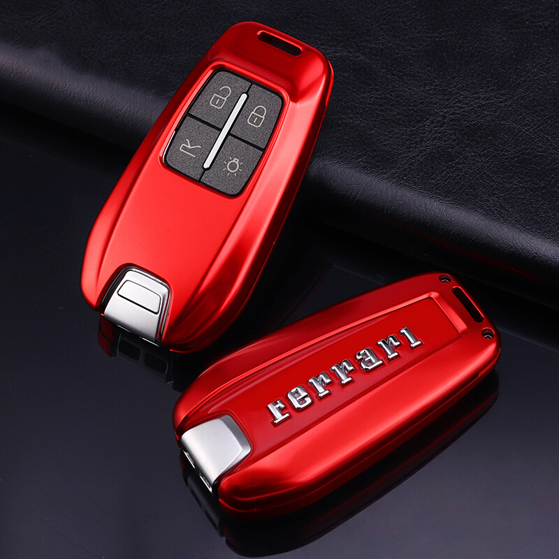 法拉利portofino钥匙套ferrari488/458st90车钥匙包f8/430扣金属壳