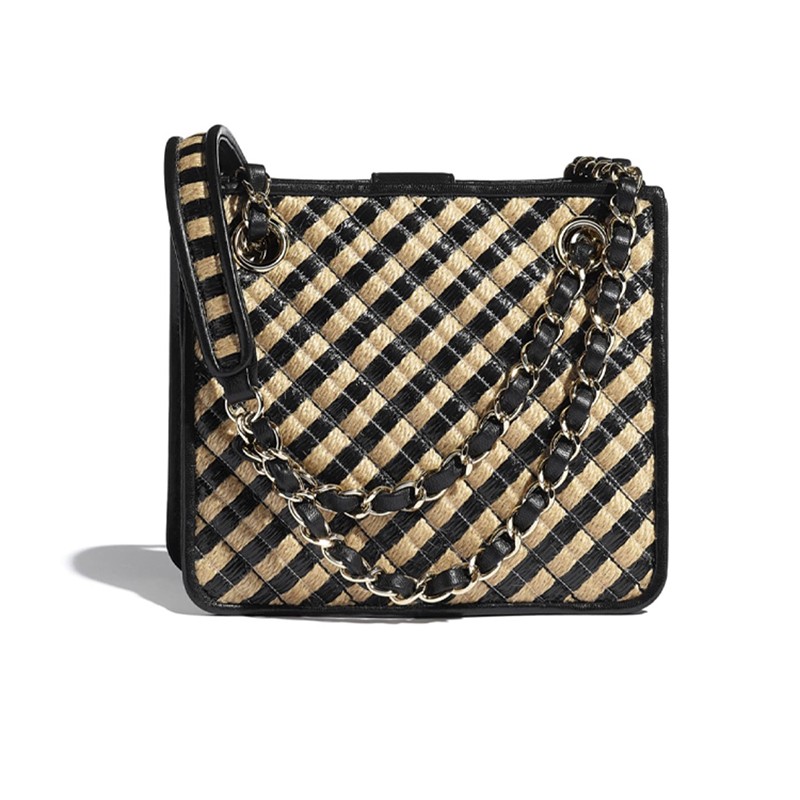 中检chanel香奈儿女包2021季度新款抽绳金属链条包斜挎包单肩包as2421