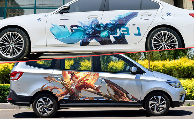 赵云凤求凰橘右京凯地狱火孙悟空王者荣耀贴纸车身汽车拉花定制公孙离