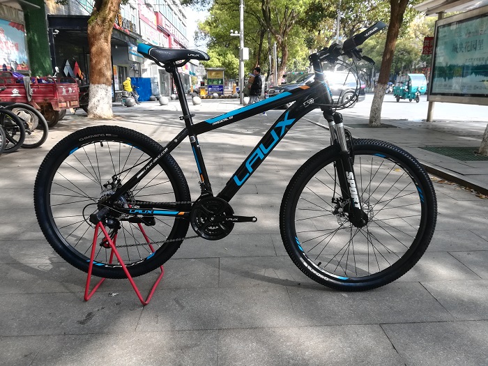 雷克斯自行车laux雷克斯钢架山地车阳光100升级款双碟刹自行车避震