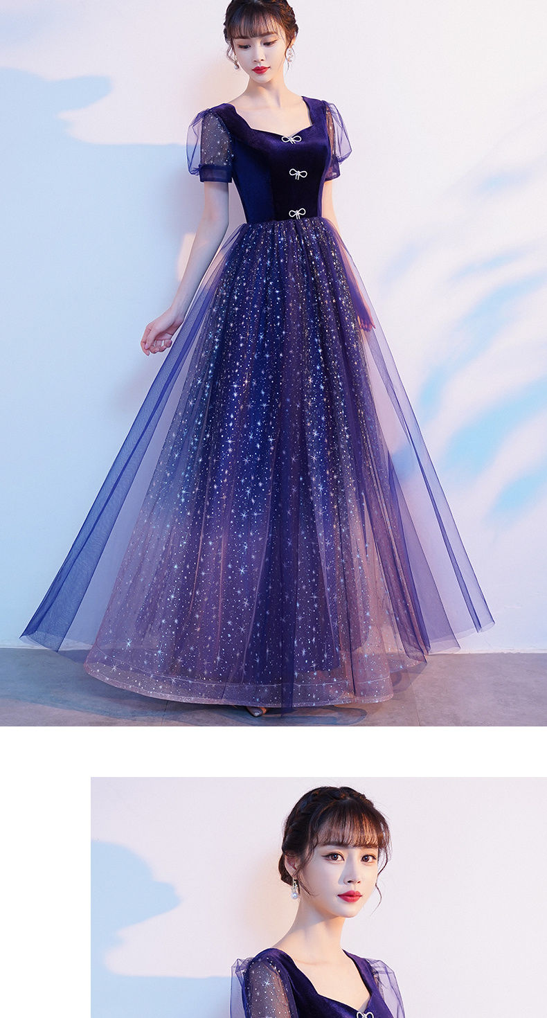 合唱团表演指挥演出2021新款高端宴会气质主持人晚礼服裙女星空长款xs